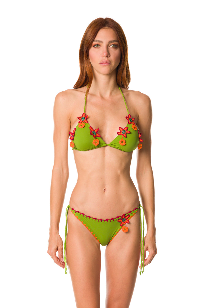 052 - B - Bikini - B36 bra + B46  slip                -    colore  verde 35