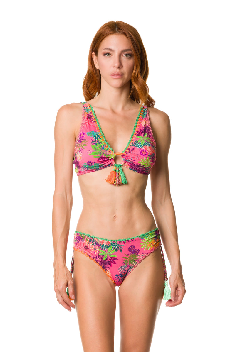 066 - C - Bikini - D13 bra + D03  slip                -    colore  rosa fiore 14