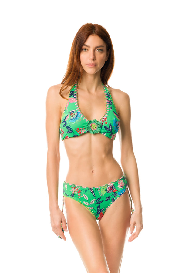 1- 15 - Bikini - E34 bra + C42  slip                -    colore  verde